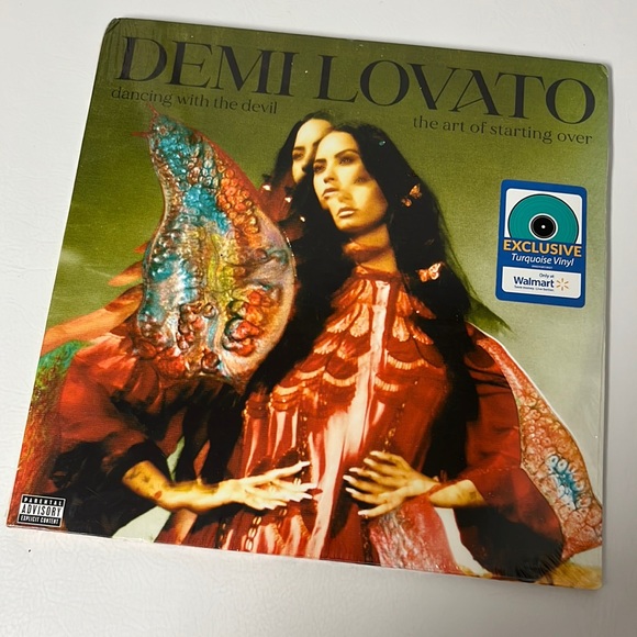 NIP Demi Lovato Exclusive Turquoise Vinyl Record dancing with the devil the art - Picture 1 of 6